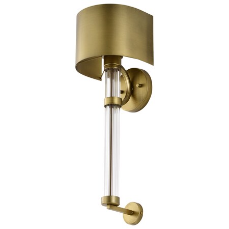 Nuvo Teagon 1-Light Wall Sconce Natural Brass Metal Shade 60/7757